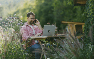 Homeofficeplatz im Garten