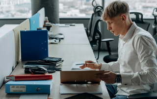 Office staff at their desks