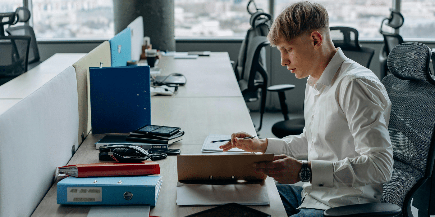 Office staff at their desks